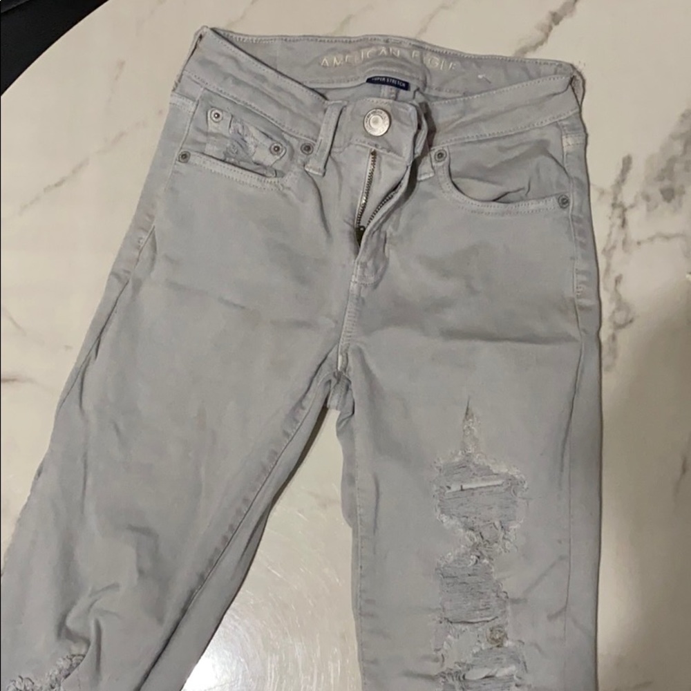 American Eagle Super Stretch Grey Pants// SZ 2
